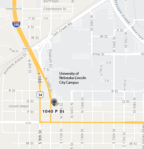 map to Embassy Suites, 1040 P Street, Lincoln NE